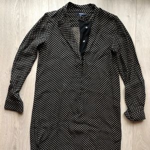 Madewell Polka Dot Long Sleeve Button Shirt Dress